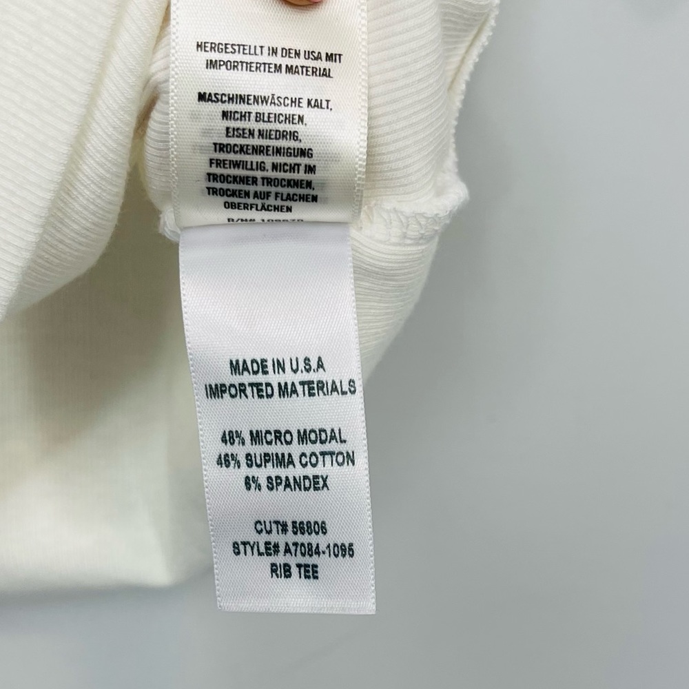 AGOLDE Relaxed Rib Tee In White Crop Crew Neck Basic Minimalist A7084-1096 XS - Picture 8 of 11
